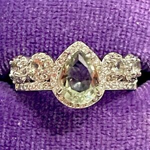 Ring Bomb RBP Party Deep Grey Spinel Crown Sz7 EUC